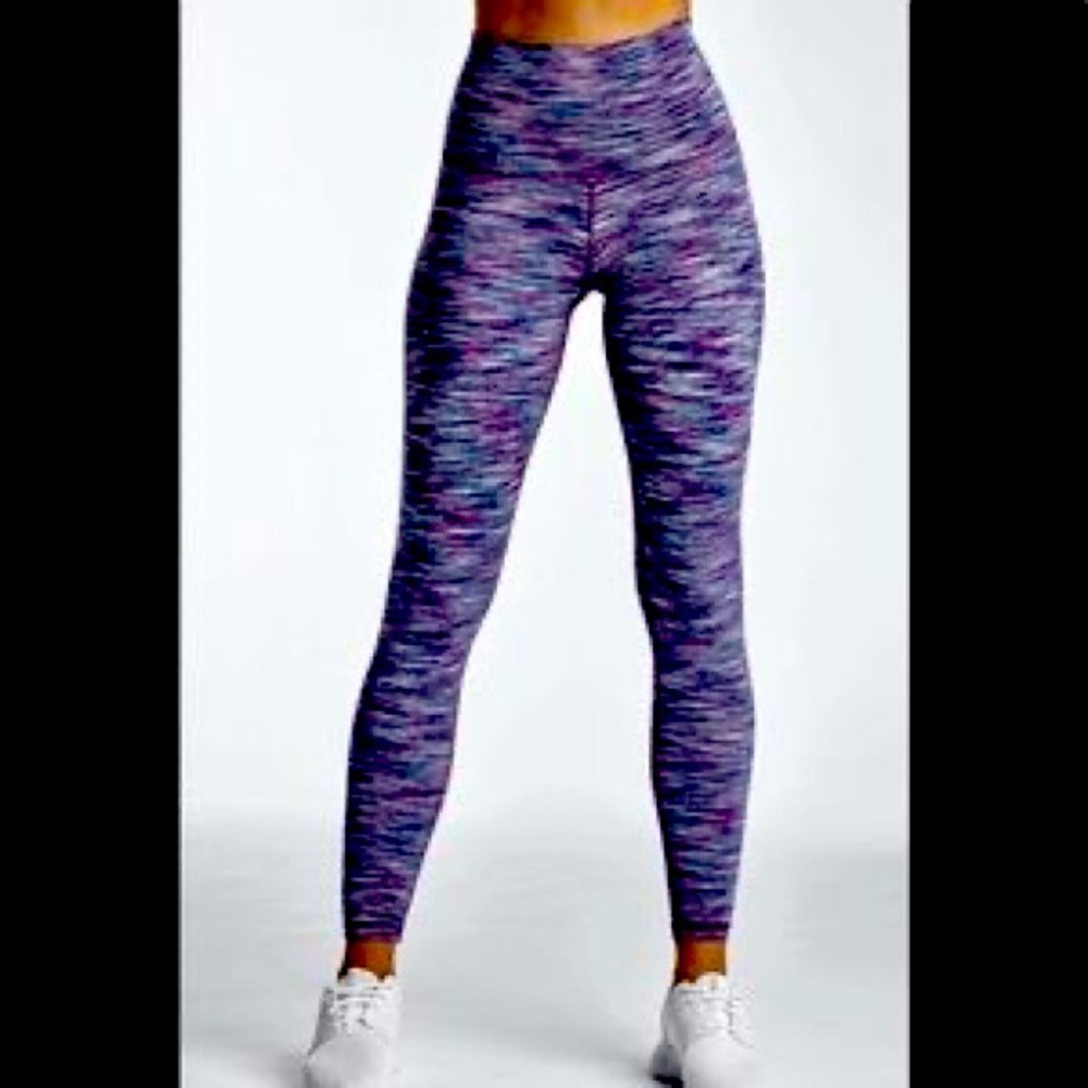 DYI High Waisted Leggings - Space Dye Multi Color Pink/Purple/White - Sz. Small